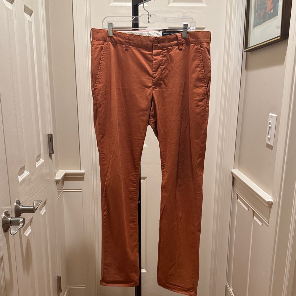 French Connection Men's Burnt Orange Chinos